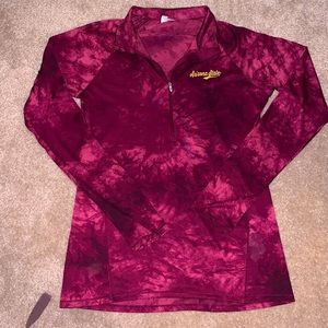 Maroon Tie dye ASU quarter zip
